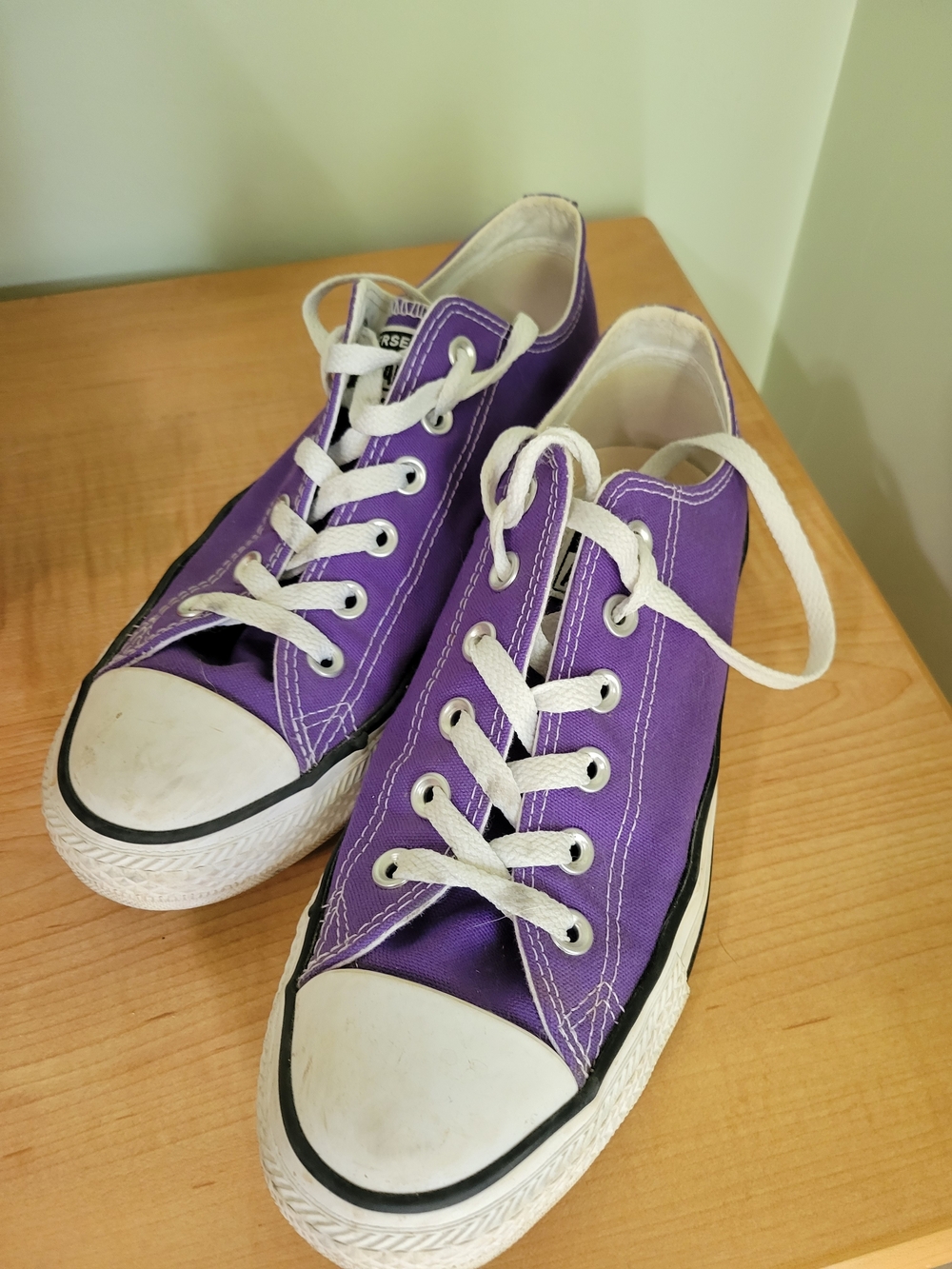 Kids Purple Canvas Low-Top Sneakers Converse